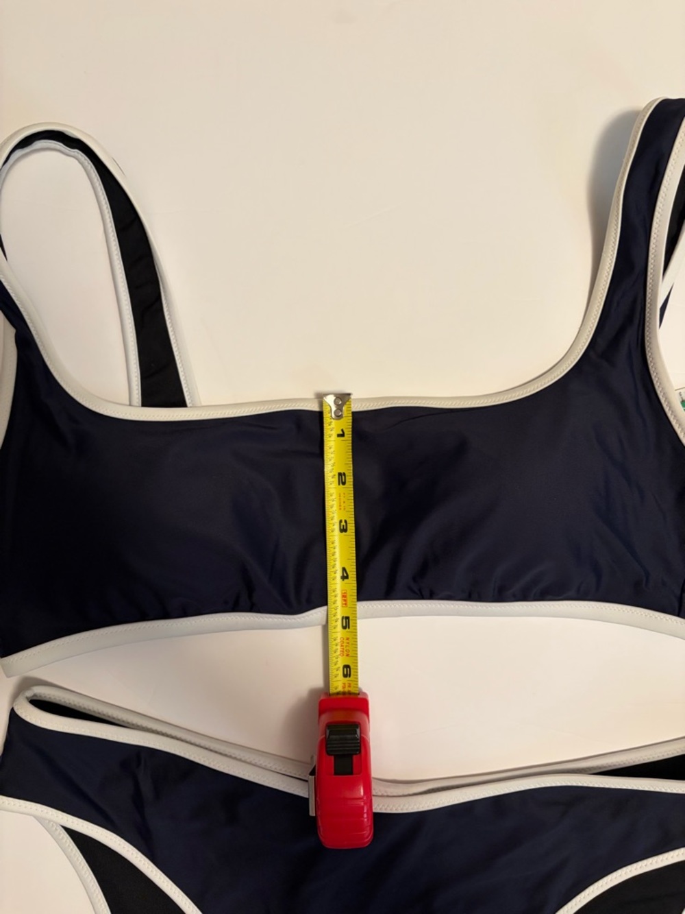 J. Crew Navy Padded Bikini with White Trim Size Large - Picture 10 of 10
